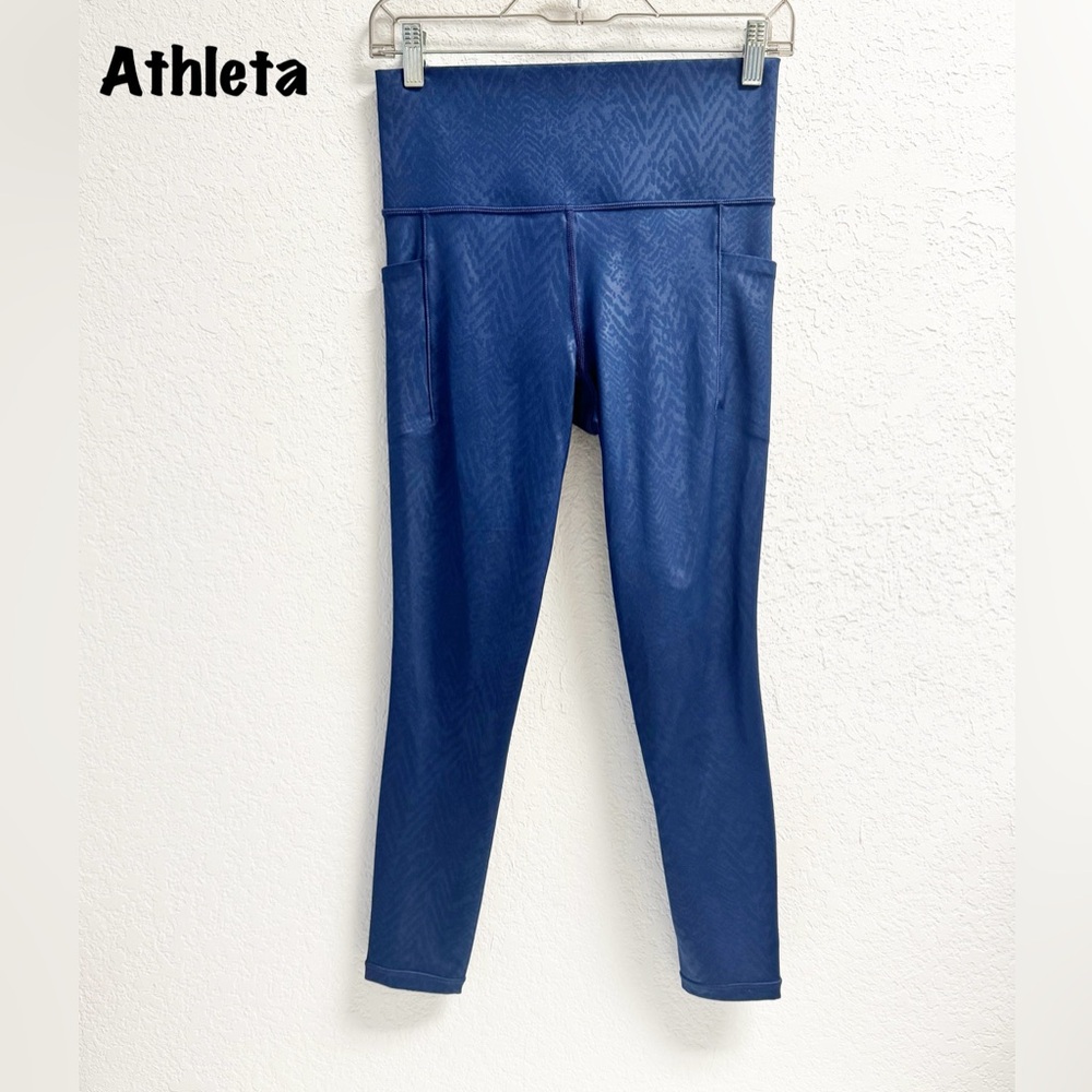 Athleta Blue 7/8 Stash Tight Leggings SM